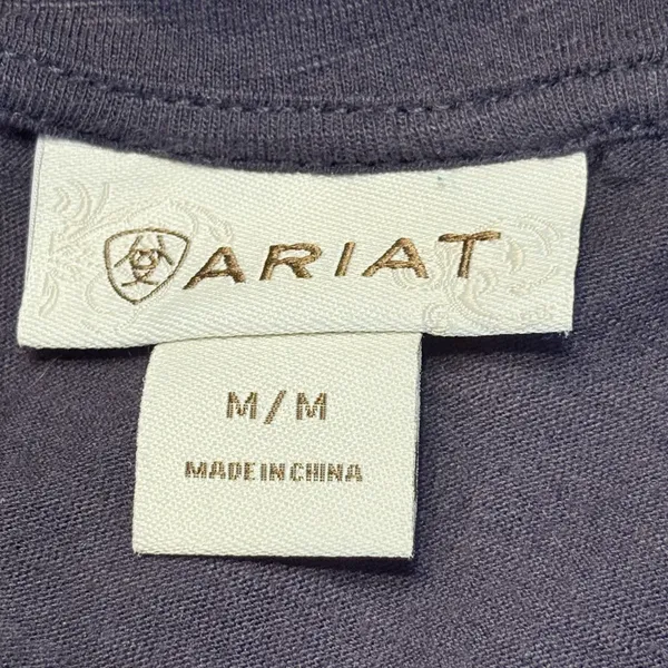 Ariat darker Blue Shirt with Embroidered Accents size Medium - Image 5