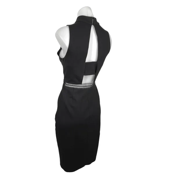 Gianni Bini Black Sleeveless Cut Out Open Back Chocker Pencil Mini Dress Size M - Image 2