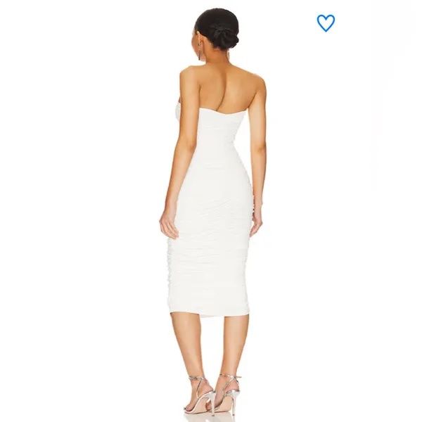 NWT Superdown Vivienne Ruched Midi Dress in White Sz Medium‎ $88 - Image 3