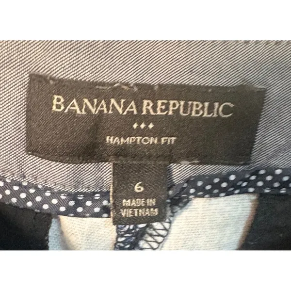 Banana Republic Shorts Womens 6 Blue Excellent Floral Hampton Fit Stretch Cotton - Image 3