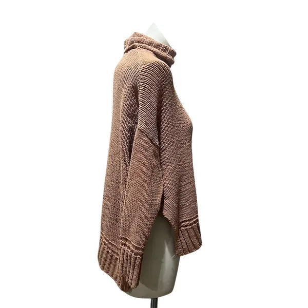 Aerie Sweater Womens Size M Brown Oversized Turtleneck Pullover Cozy Tunic - Image 5