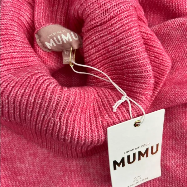 Show Me‎ Your Mumu Chester Sweater Dress in Hot Pink Knit. NWT - Image 3