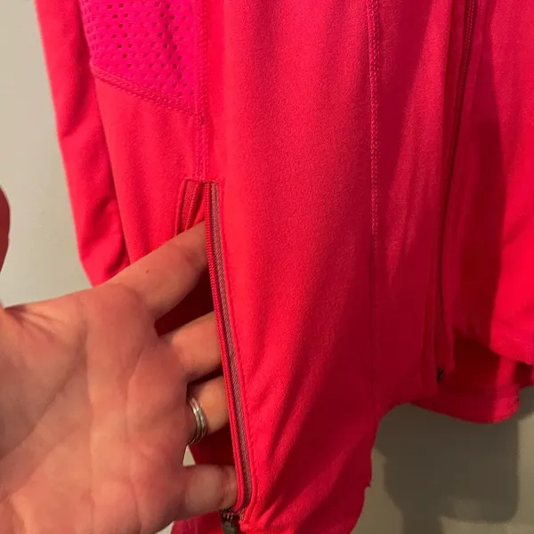 Hot Pink Athletic workout Long sleeve Zip up XL - Image 4