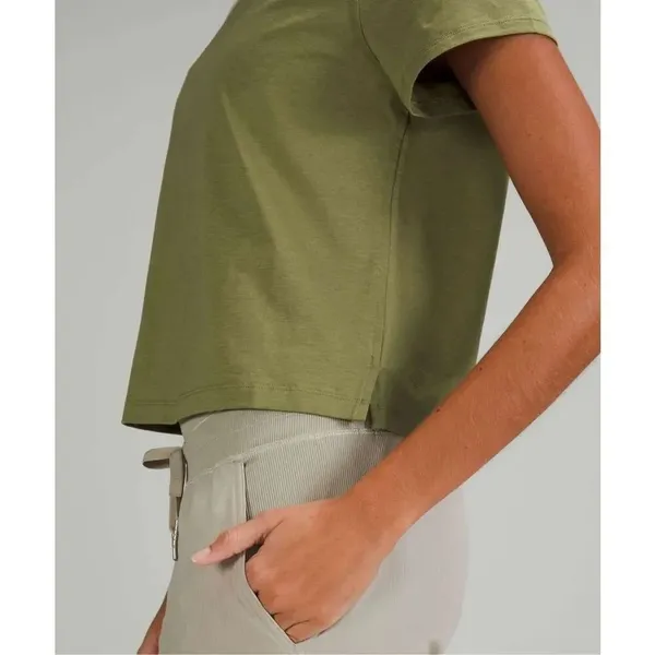 ✨ Lululemon Classic-Fit Cotton-Blend Bronze Green Sz Small T-Shirt✨ - Image 4