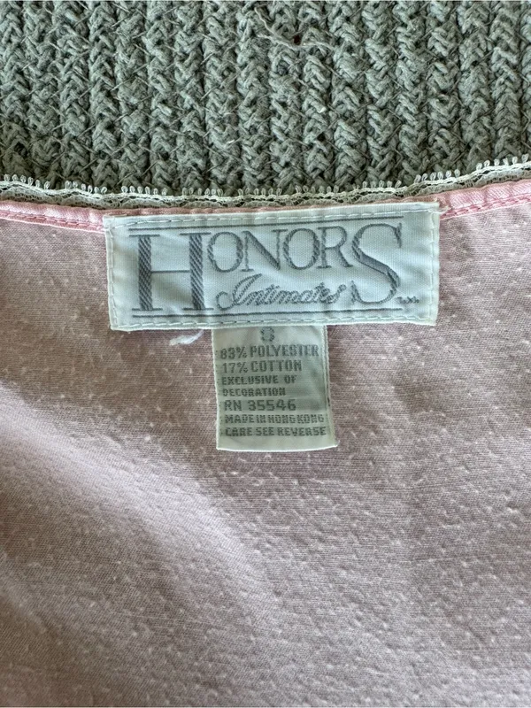 Vintage Honors Pink Lace Trim Flannel Lined Long Sleeve Nightgown Sz Small - Image 4