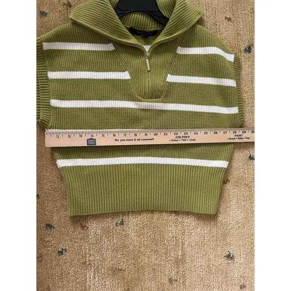 Marc New York Striped Quarter Zip Sweater Vest Size XS Chic Preppy Career - Image 8