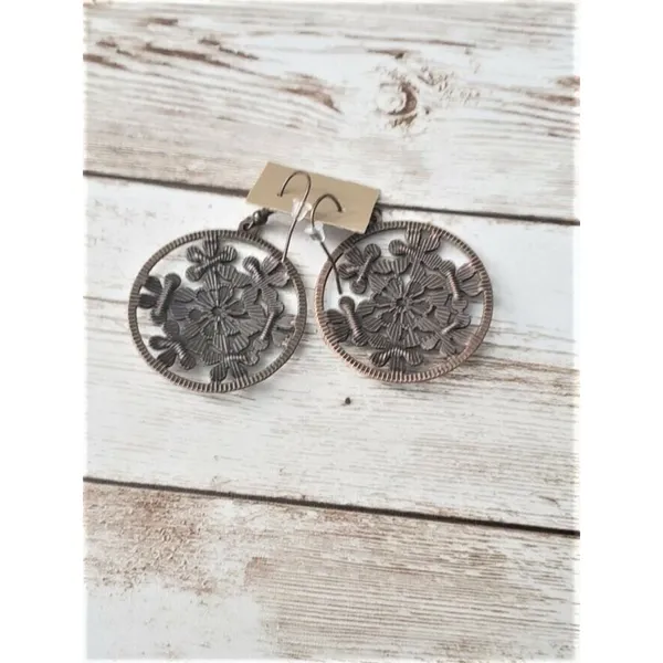 Beautiful Large Multi Color Flower Circle Earrings Statement - Brand New - Image 4