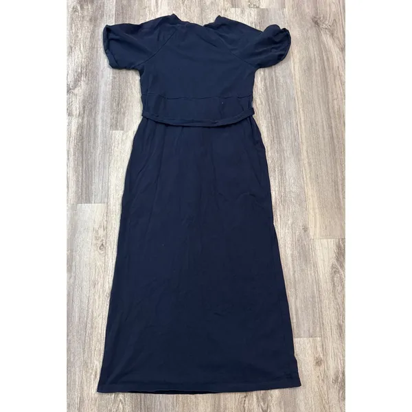 Tuckernuck Clarissa Navy Blue Cotton Knit Maxi Dress Short Sleeve Size‎ Small - Image 4