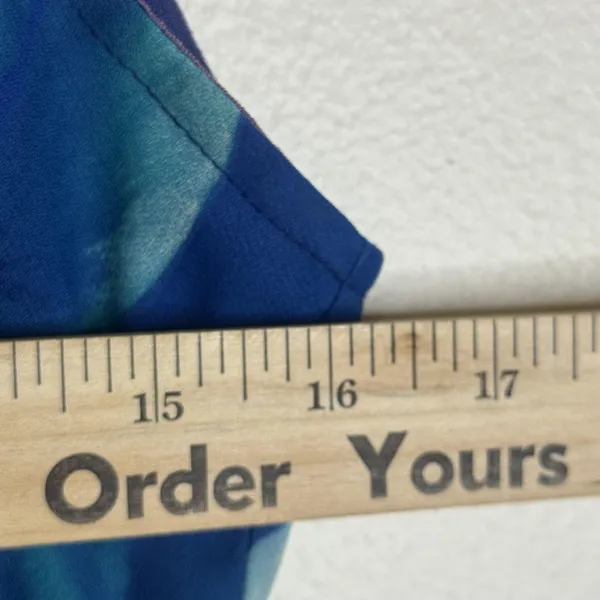 Vintage City Triangles Slip Dress Womens Small Blue Floral Maxi USA 90s dreamy - Image 8