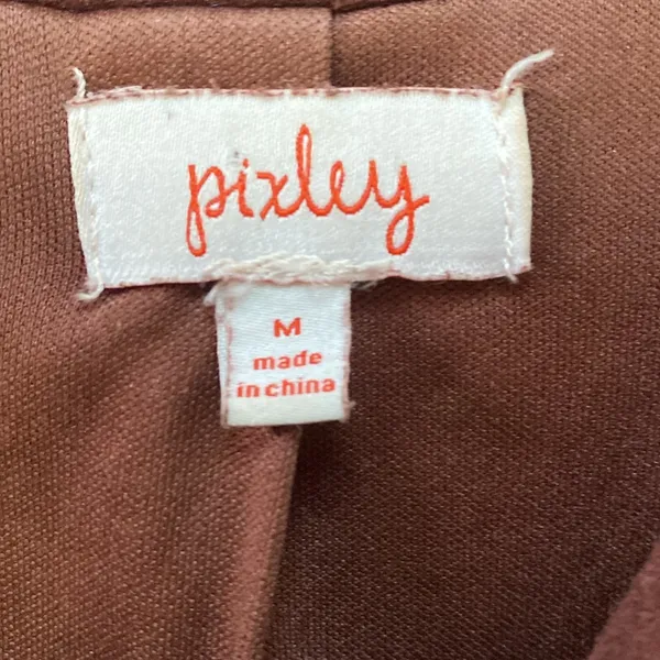 Pixley Brown and Silver Suede Biker Jacket Size M - Image 2