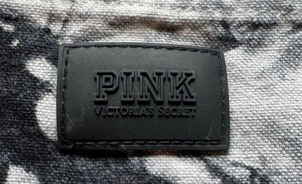 PINK Victoria’s Secret Black and Gray Acid Tie Dye Zip Top Canvas Tote - Image 4