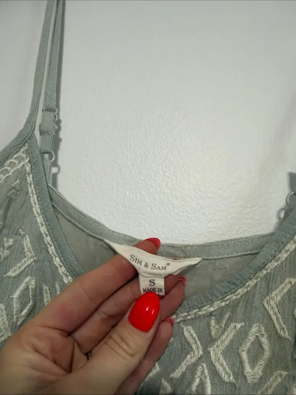 Sim & Sam Embroidered Sage Green Maxi Dress - Image 3