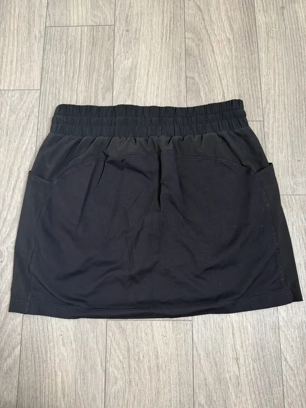 Athleta Black Drawstring Skort Size Small Built-In Shorts Zip Pocket Golf Tennis - Image 6