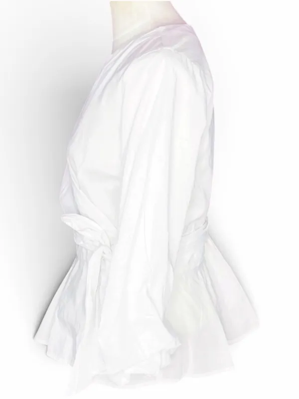 Sundance Avant Garde White Wrap Blouse Size L - Image 5