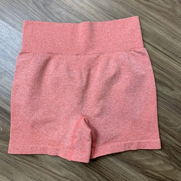 Bo+Tee Sz L Bike Shorts Oh Polly No Limits Seamless High Waisted Orange‎ Women's - Image 9