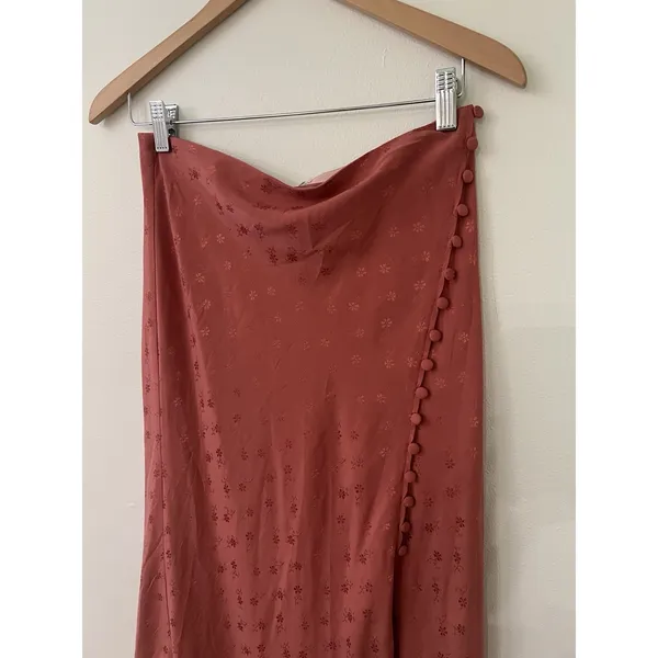 Veronica Beard Silk Franconia Skirt Womens 4 Rose Pink Side Button Feminine NWT - Image 3