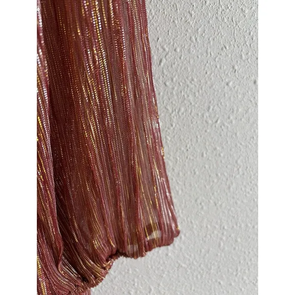 NWT Baltic Born Metallic Shimmer Pleated Belted Mini‎ Dress Sz S - Image 5