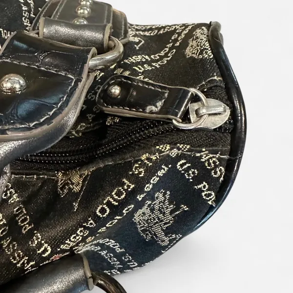 Y2K Ralph Lauren U.S. Polo Assn Logo Shoulder Bag Black Monogram - Image 3