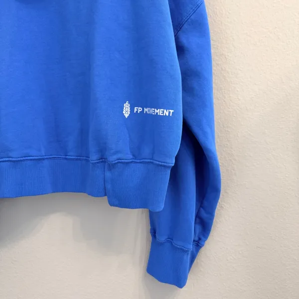 FP Movement Women's Undefeated Hoodie‎ Sweatshirt Size XS Blue Cropped - Image 7