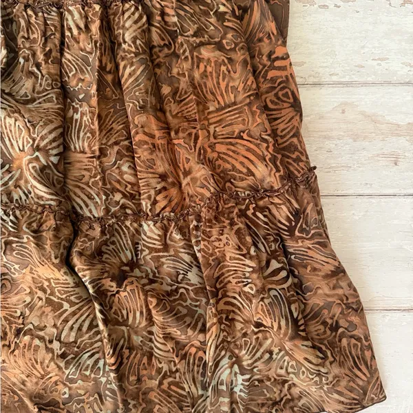 Womens XL Elegant Brown Sleeveless Dress Mid Calf Long Hand Kreation X Large - Image 2