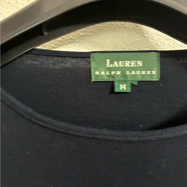 Lauren Ralph Lauren Navy Blue long sleeve knit shirt M - Image 3