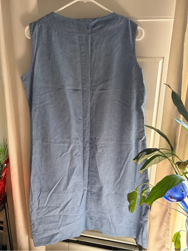 Vintage Pat Perkins Dress Zip Front Denim Blue Size M - Image 2