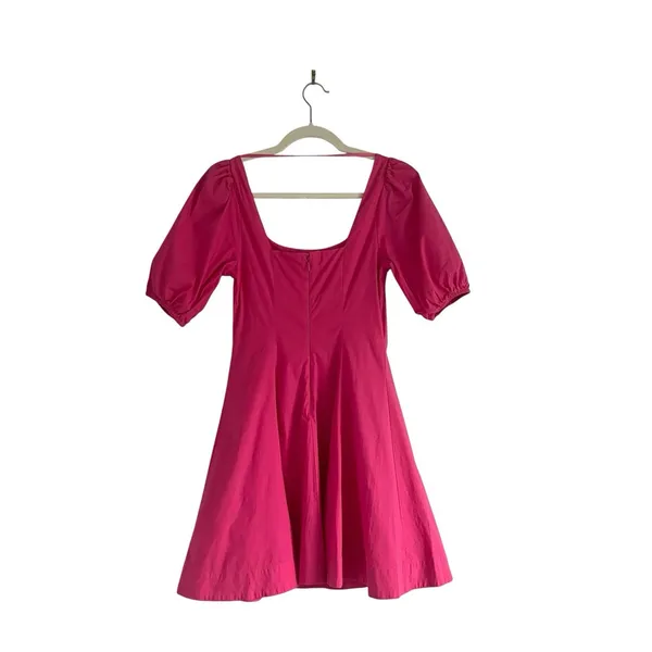 STAUD Laelia Mini Dress Peony Pink Poplin Size XS - Image 4