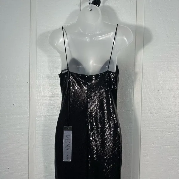 MAC DUGGAL Black Sequined Spaghetti Strap Mermaid Dress Size 4 NWOT - Image 10