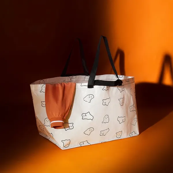 IKEA nwt KUSTFYR Shopping bag large ghost Halloween 21 ¾x13 ¾x14 ½ "/19 - Image 4