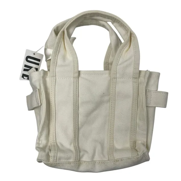 NEW Urban Outfitters BDG Serena White Canvas Zipper Mini Tote Bag Handbag OS - Image 2