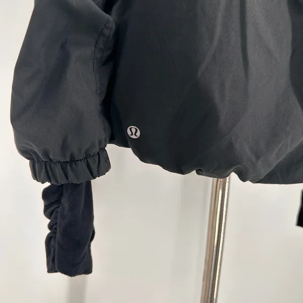 Lululemon Black Nylon Zip Up Ruched Back Detail Jacket Size 6 - Image 6