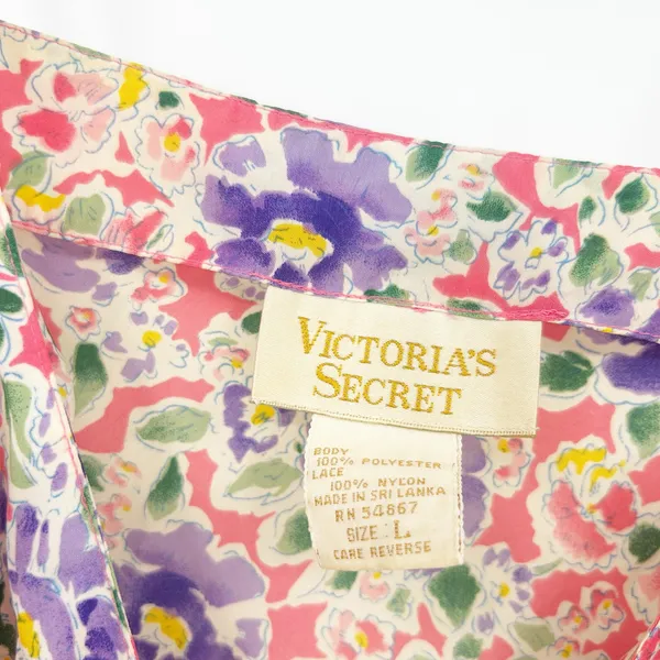 Victorias Secret VS Gold Label VTG Vintage Coquette Lace Floral Slip Dress Large - Image 3