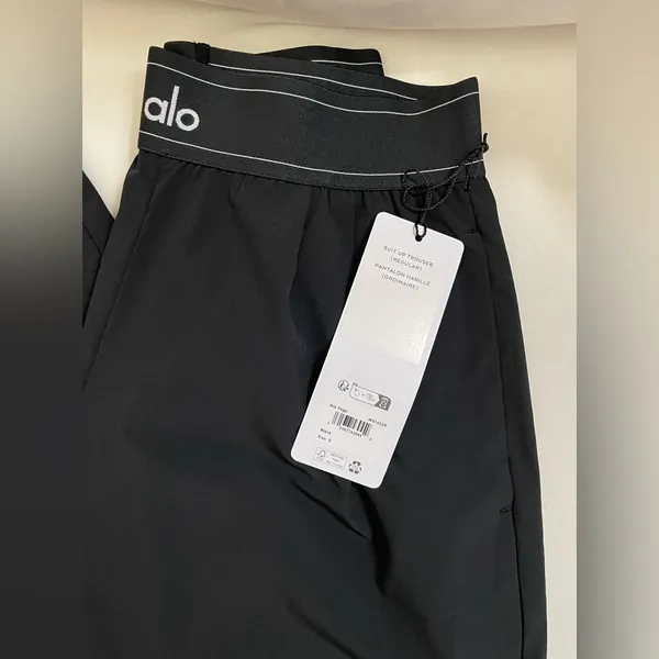 Alo Yoga NWT Suit Up Trouser Regular Lightweight Straight Leg Black Size S - Image 11