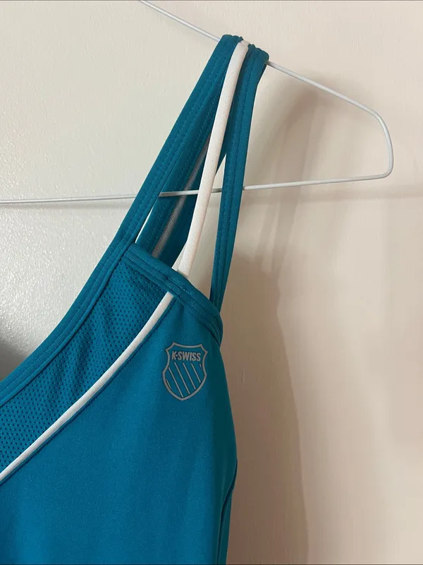 K-Swiss Teal Athletic Tennis Mini Dress with White Trim - Image 4