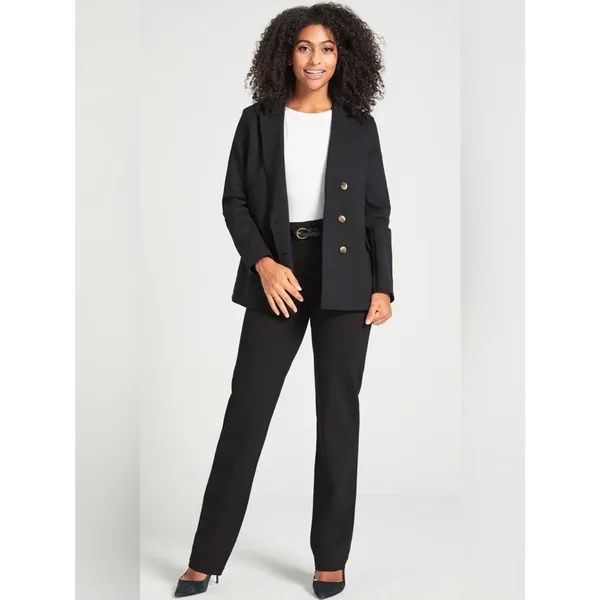 Betabrand NWT Women Small Long Black Two-Pocket Straight Leg Yoga Dress Pants - Image 2