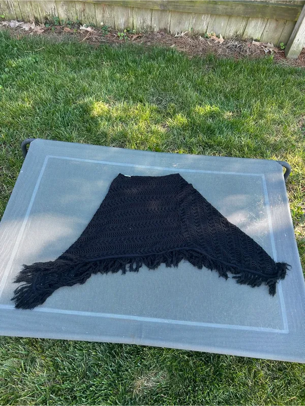 Y2k‎ black crochet poncho by sweet lily - one size cottage whimsy fairy summer - Image 2