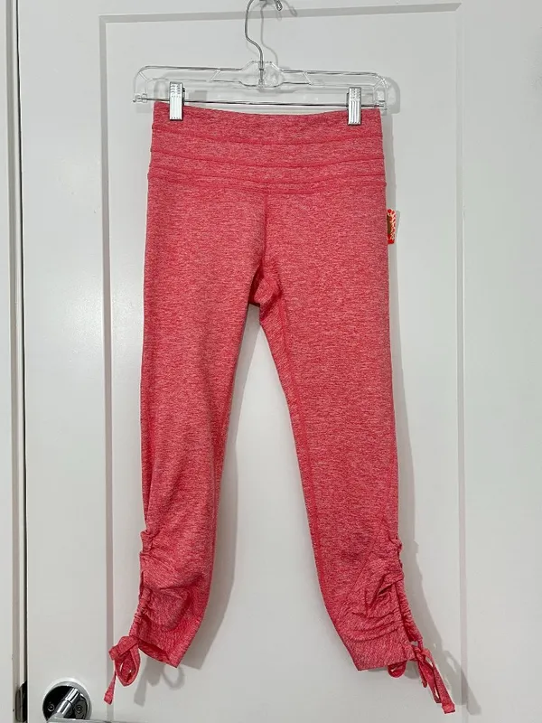 New Free People XS/S FP Movement Mango Heathered Lace-Up Ankle Leggings - Image 2
