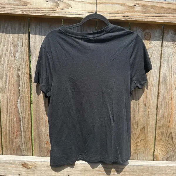 A New Day Womens Black Short Sleeve Crewneck T-Shirt Medium Basic Tee - Image 3