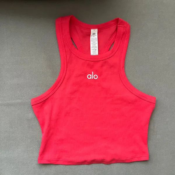 Alo Yoga Apsire Tank Candy Red/White XS - Image 2