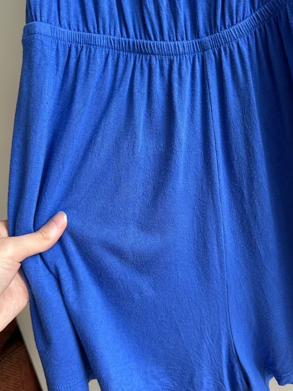 maitai Stretchy Off the Shoulder Ruffle Romper, Casual Summer,Royal Blue, Medium - Image 15