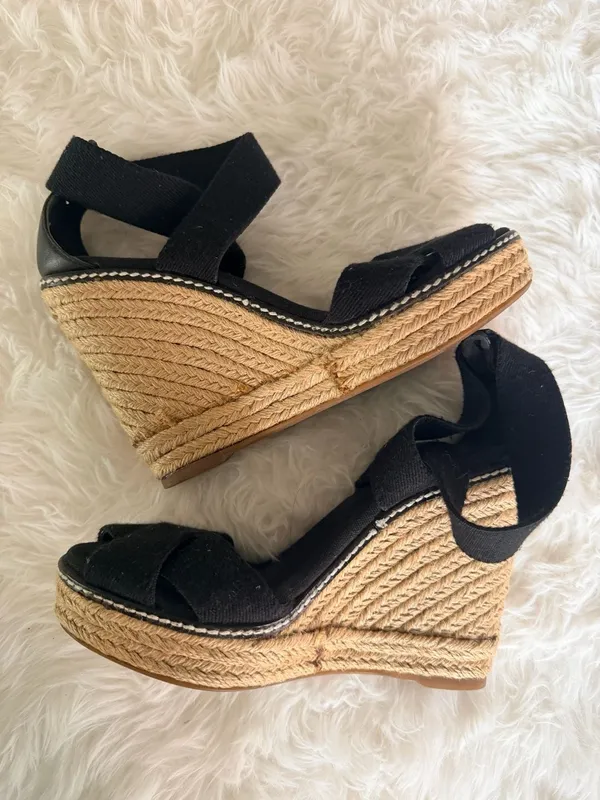 Tory Burch Adonis Elastic High Wedge Espadrilles in Black - Image 5