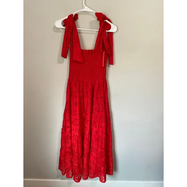 Hill House Home Collector’s Edition Ribbon Ellie Nap Dress Red Lace S - Image 4