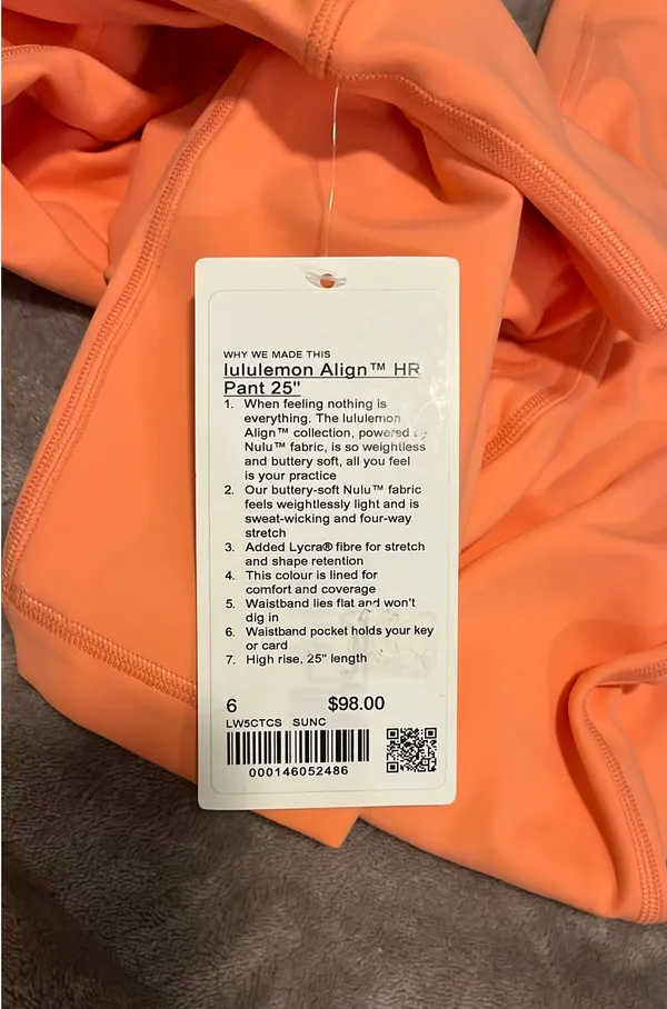 Lululemon Align HR Leggings 25" Sunny Coral - Image 5