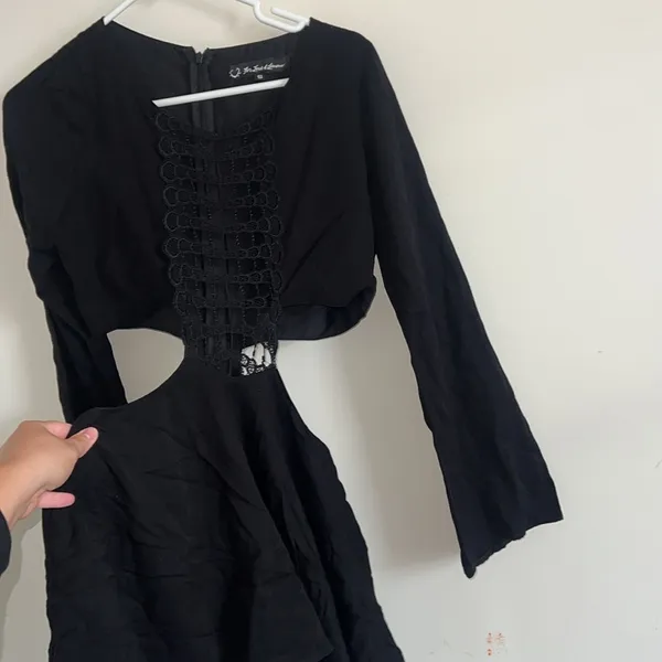 for love and lemons moonlight dress size small black cut out crochet - Image 8