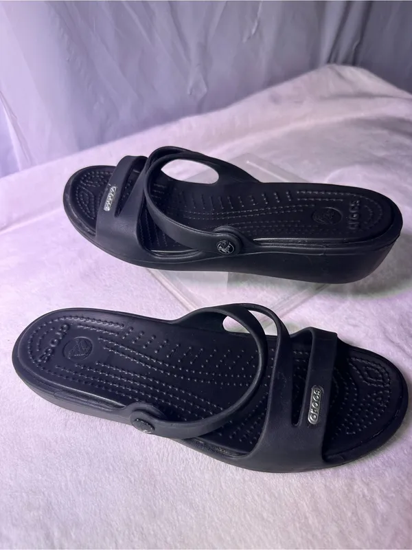 CROCS Black Dual-Strap Slide Sandals - Image 2