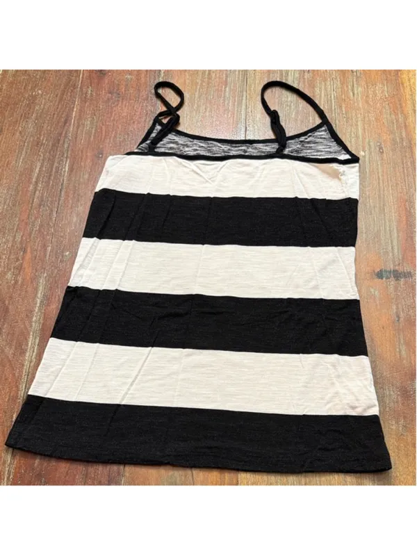 Loft Black and White Striped Tank Top Medium - Image 10