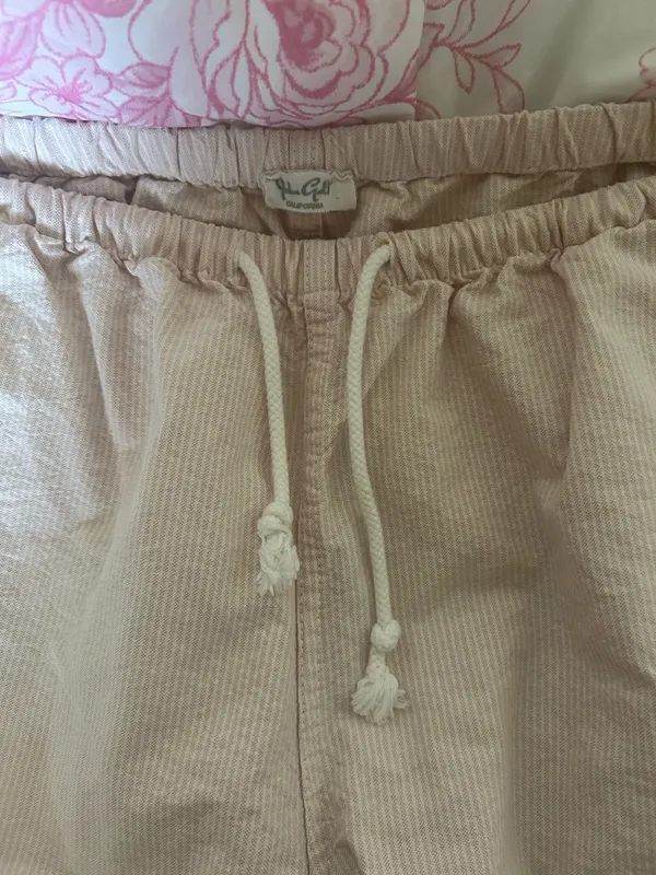 Brandy Melville Linen Striped Pants Pink - Image 2
