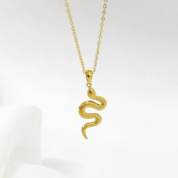 Minimal Gold Snake Necklace - Image 6