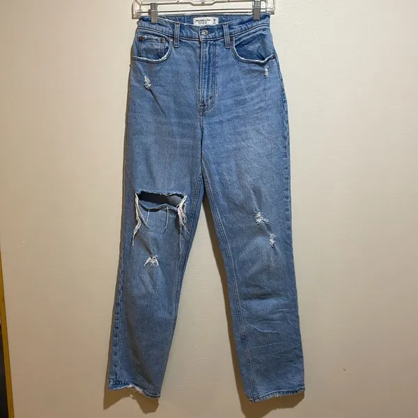 Abercrombie & Fitch Curve Love The '90s Straight Ultra High Rise Jeans 26/2 - Image 4