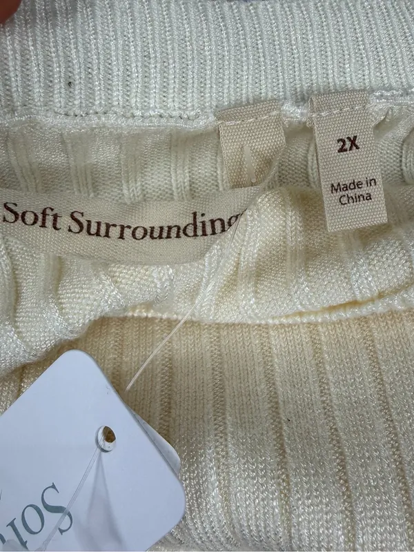 Soft Surroundings SoftEssential Ribbed Sweater 2X Ivory Cream NWT Lightweight - Image 4
